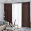 Шторы блэкаут шоколадный с тюлем - 11