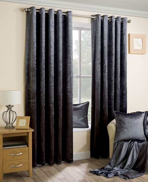 Бархатные шторы на люверсах арт - 87231