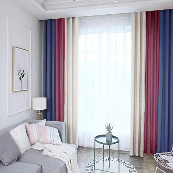 Трехцветные шторы блэкаут арт - 8