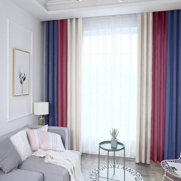 Трехцветные шторы блэкаут арт - 8