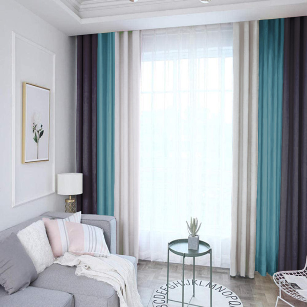 Трехцветные шторы блэкаут арт - 18