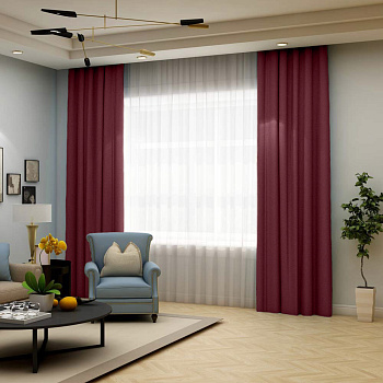 Шторы блэкаут бордовый плотные арт "Бордо"