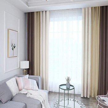 Трехцветные шторы блэкаут арт - 1