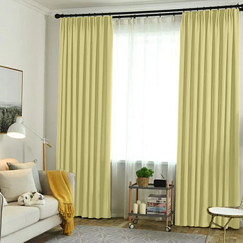 Плотные шторы из габардина цвет светло-бежевый арт-7