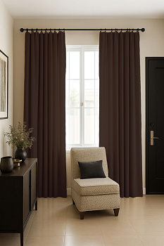 Шторы блэкаут коричневый по акции арт - ППР - 3