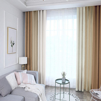 Трехцветные шторы блэкаут арт - 13