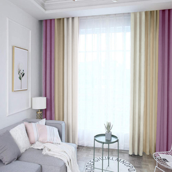 Трехцветные шторы блэкаут арт - 7