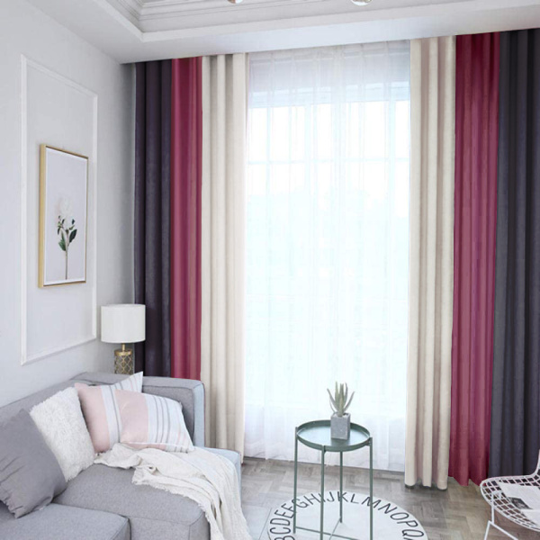 Трехцветные шторы блэкаут арт - 3