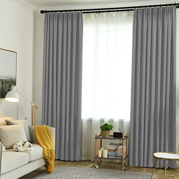 Плотные шторы из габардина цвет серый арт-1