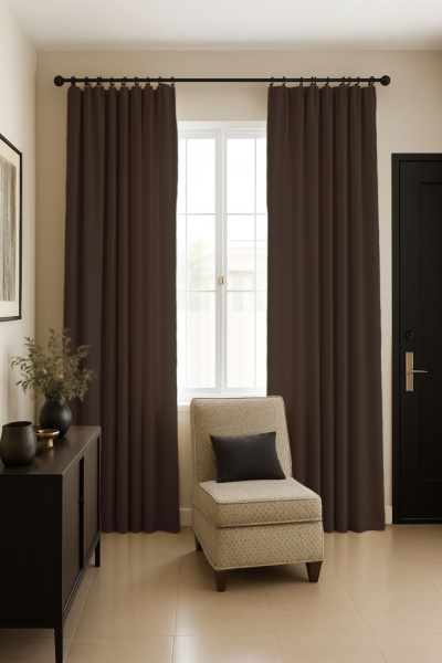 Шторы блэкаут шоколадный по акции арт - ППР - 11