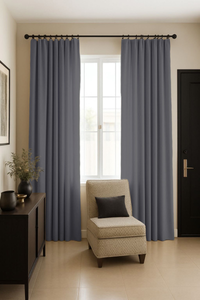 Шторы блэкаут графитовый по акции арт - ППР - 14