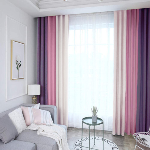 Трехцветные шторы блэкаут арт - 5