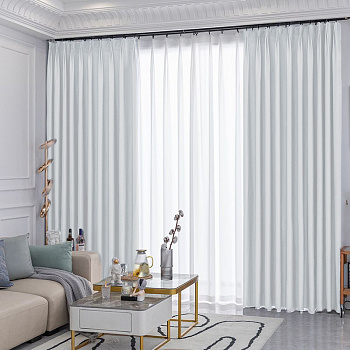 Шторы блэкаут белый с тюлем - 6