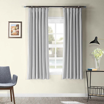 Короткие шторы блэкаут серый ППР до подоконника арт - 10