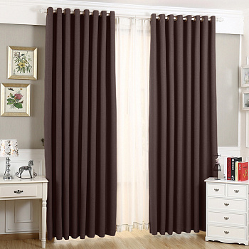 Шторы блэкаут на люверсах цвет венге арт - 3