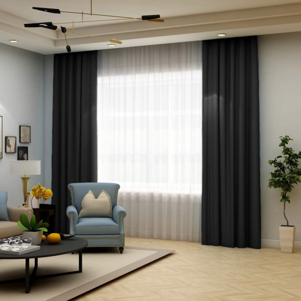 Шторы блэкаут плотные арт "Блэк"
