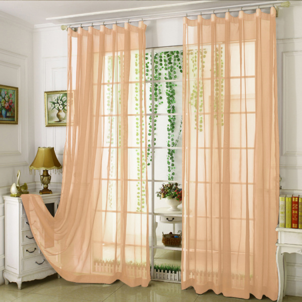 Тюль однотонные темно-бежевый высотой до 3,50 м арт - 16