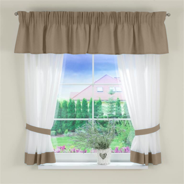 Шторы для кухни арт Клеточка - 5