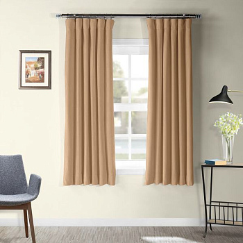 Короткие шторы блэкаут карамельный ППР до подоконника арт - 12