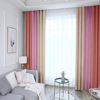 Трехцветные шторы блэкаут арт - 30