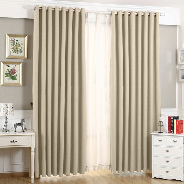 Шторы блэкаут на люверсах цвет бежевый арт - 13