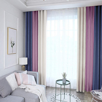 Трехцветные шторы блэкаут арт - 24