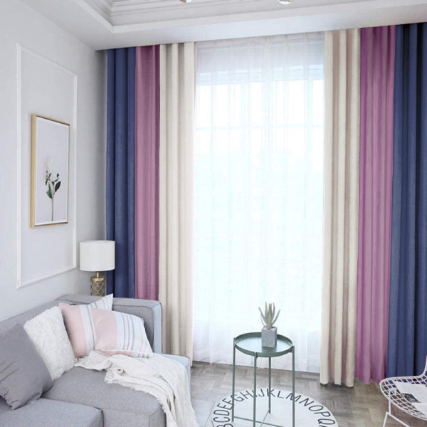 Трехцветные шторы блэкаут арт - 24