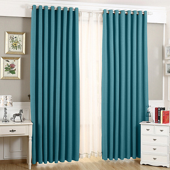 Шторы блэкаут на люверсах цвет бирюзовый арт - 5