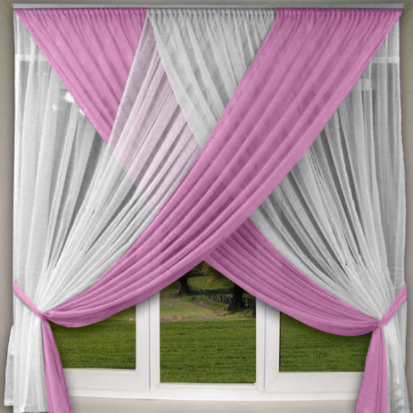 Занавески кухонные Моника. Цвет сиреневый. Арт -110011