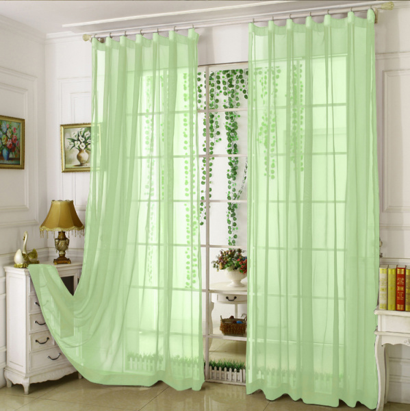 Тюль однотонные салатовый высотой до 3,50 м арт - 9