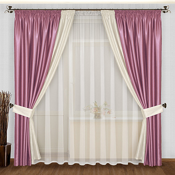 Двухцветные комбинированные шторы блэкаут арт - 1