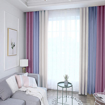 Трехцветные шторы блэкаут арт - 20