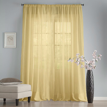 Готовый тюль цвет бежевый, матовый.