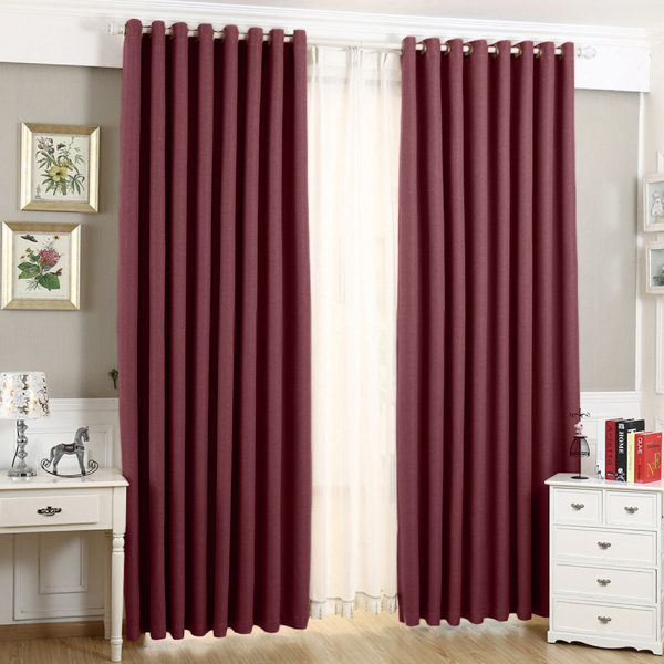 Шторы блэкаут на люверсах цвет бордовый арт - 8