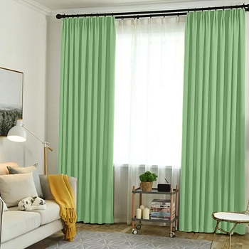 Плотные шторы из габардина цвет салатовый арт-6