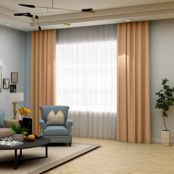 Шторы блэкаут темно-бежевый по акции арт - ППР - 12