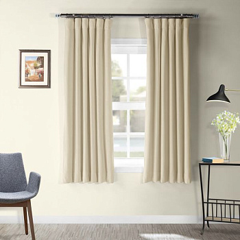 Короткие шторы блэкаут бежевый ППР до подоконника арт - 13