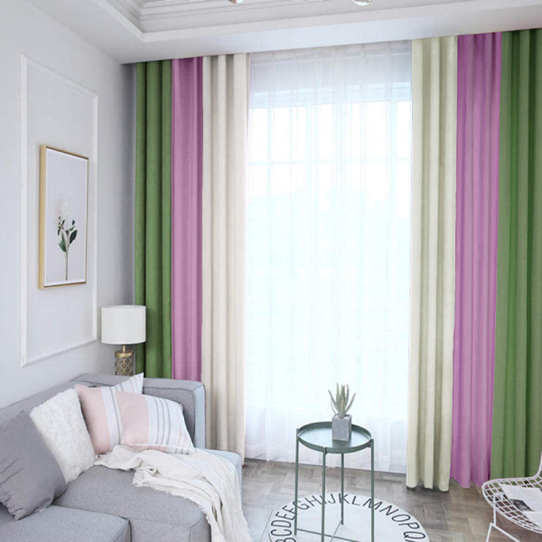 Трехцветные шторы блэкаут арт - 26