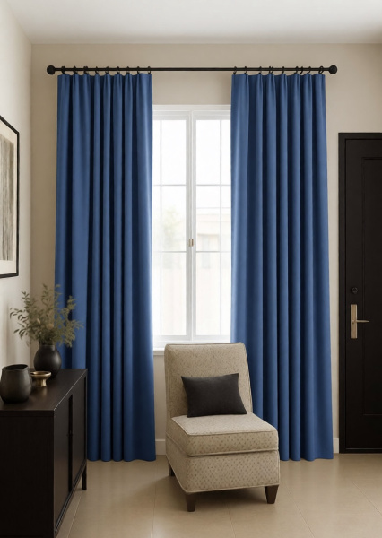 Шторы блэкаут синий по акции арт - ППР - 7