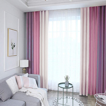 Трехцветные шторы блэкаут арт - 29