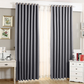 Шторы блэкаут на люверсах цвет серый арт - 10