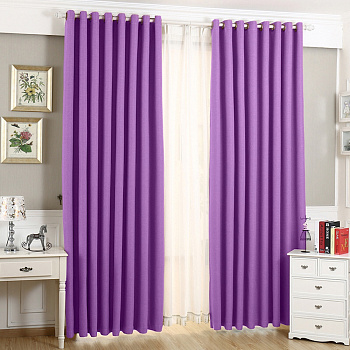 Шторы блэкаут на люверсах цвет сиреневый арт - 17