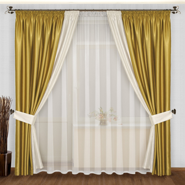 Двухцветные комбинированные шторы блэкаут арт - 12
