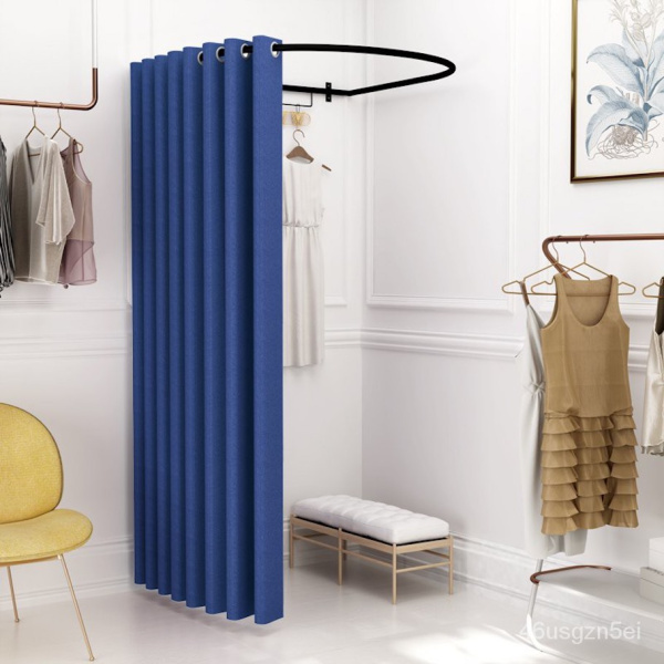 Шторы для примерочной на люверсах цвет синий арт-3