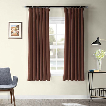 Короткие шторы блэкаут коричневый ППР до подоконника арт - 11