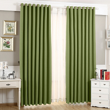 Шторы блэкаут на люверсах цвет зеленый арт - 9