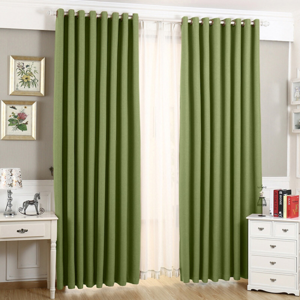 Шторы блэкаут на люверсах цвет зеленый арт - 9