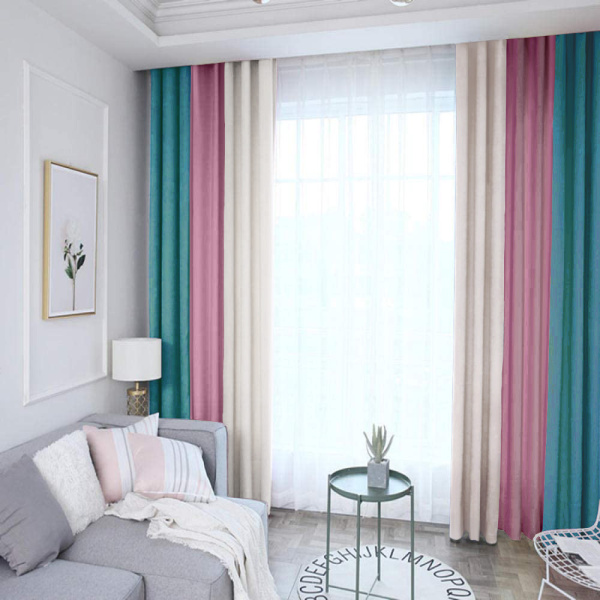 Трехцветные шторы блэкаут арт - 21