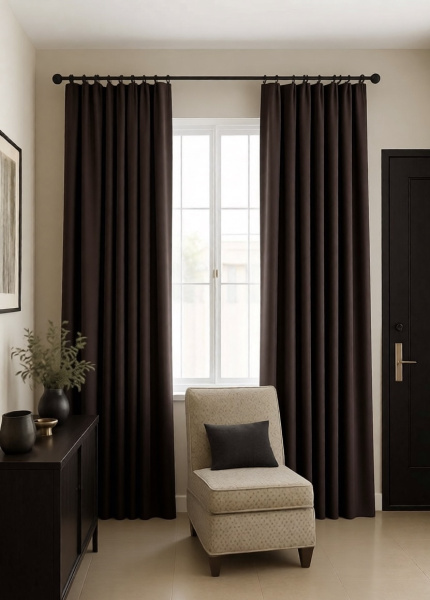 Шторы блэкаут коричневый по акции арт - ППР - 3