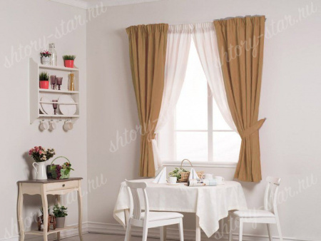 Кухонные шторы блэкаут арт - ВОА - 791. Распродажа.